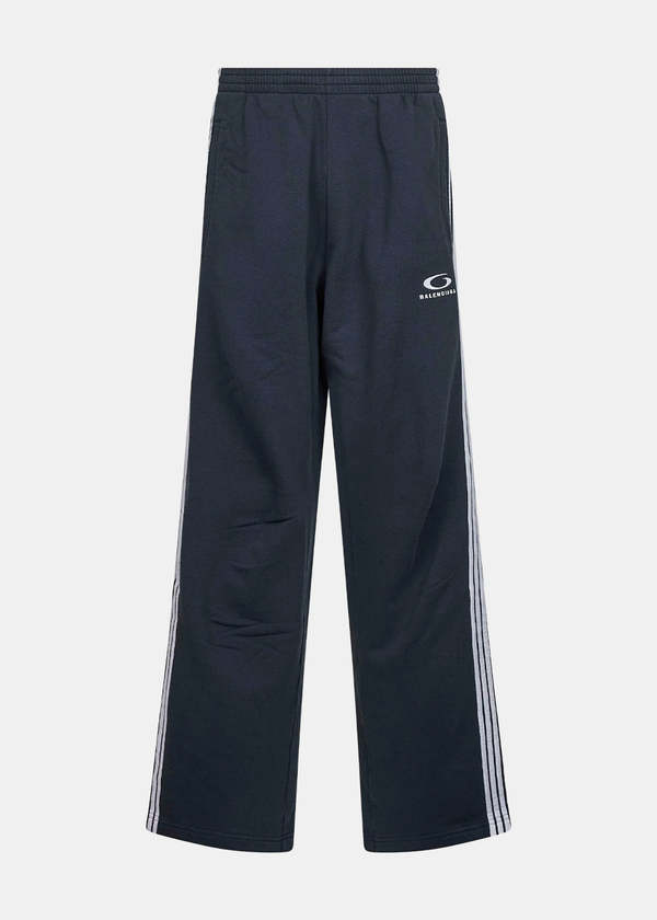 Balenciaga Marine Blue Loop Sports Icon Baggy Sweatpants - Marine Blue/White
