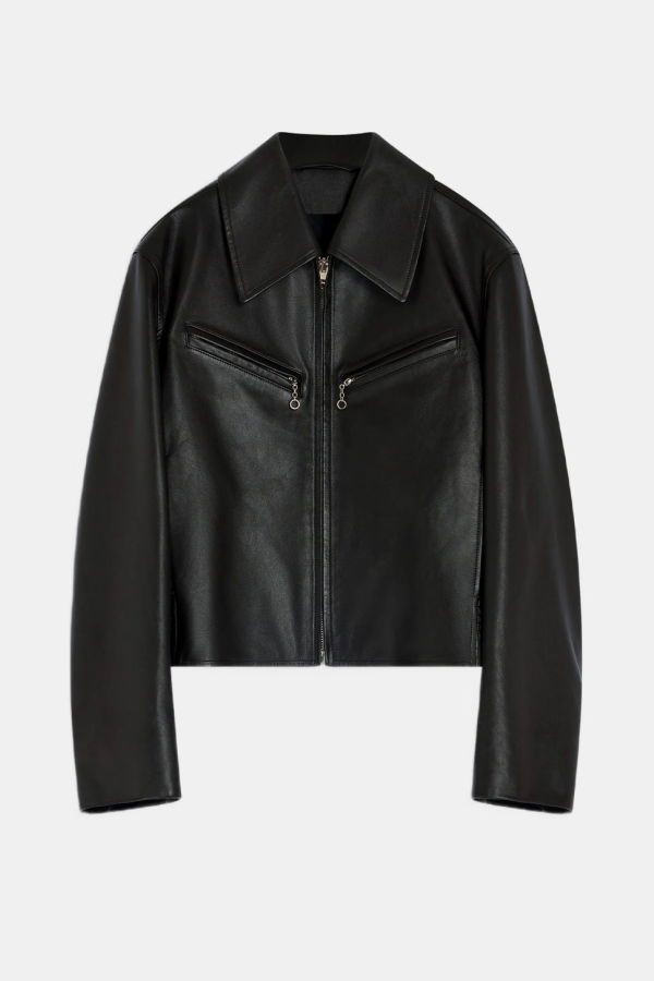 Lemaire Boxy Leather Blouson - Moka