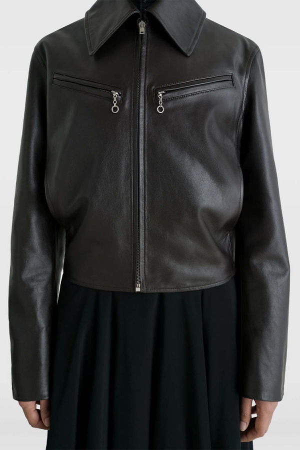 Lemaire Boxy Leather Blouson - Moka