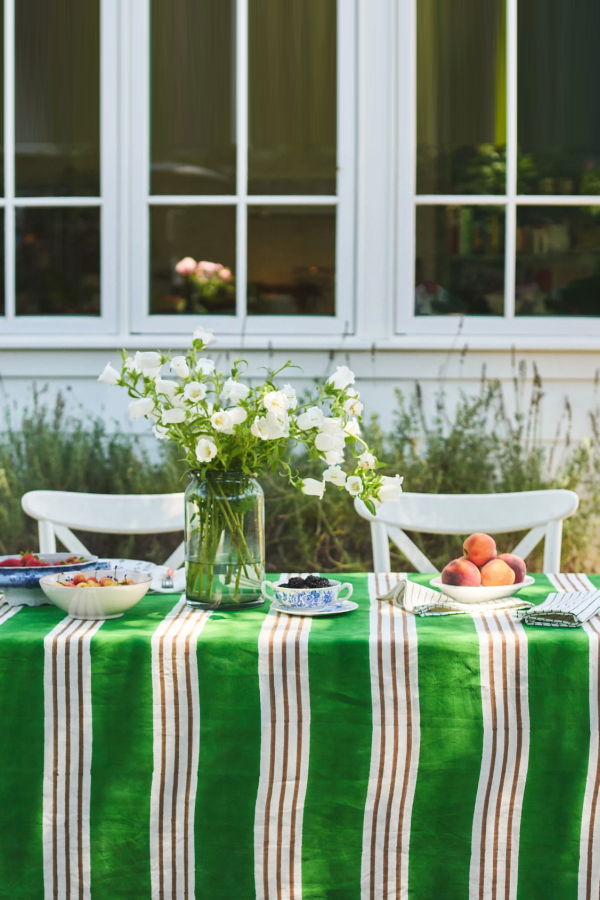 Carly Home Estancia Stripe Tablecloth