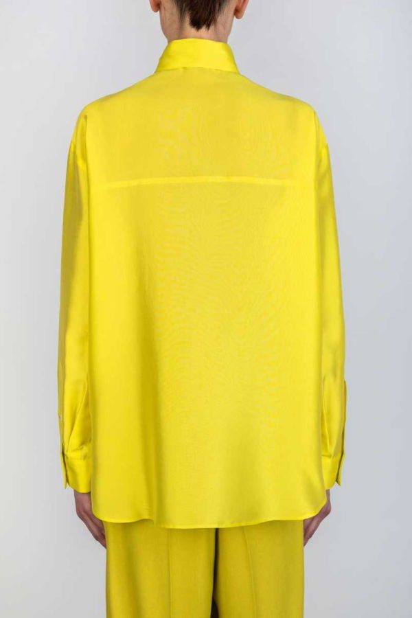 Alysi Crinkle Silk Shirt - Yellow