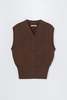 Cordera Flecked Cotton Waistcoat Sweater - Russet - Thumbnail 1