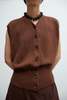 Cordera Flecked Cotton Waistcoat Sweater - Russet - Thumbnail 3