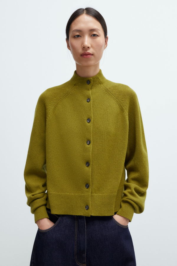 Cordera Merino Wool Perkins Cardigan - Woodbine