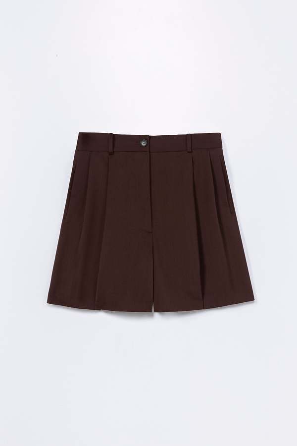 Cordera Tailored Bermuda Shorts - Burgundy
