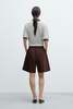 Cordera Tailored Bermuda Shorts - Burgundy - Thumbnail 3