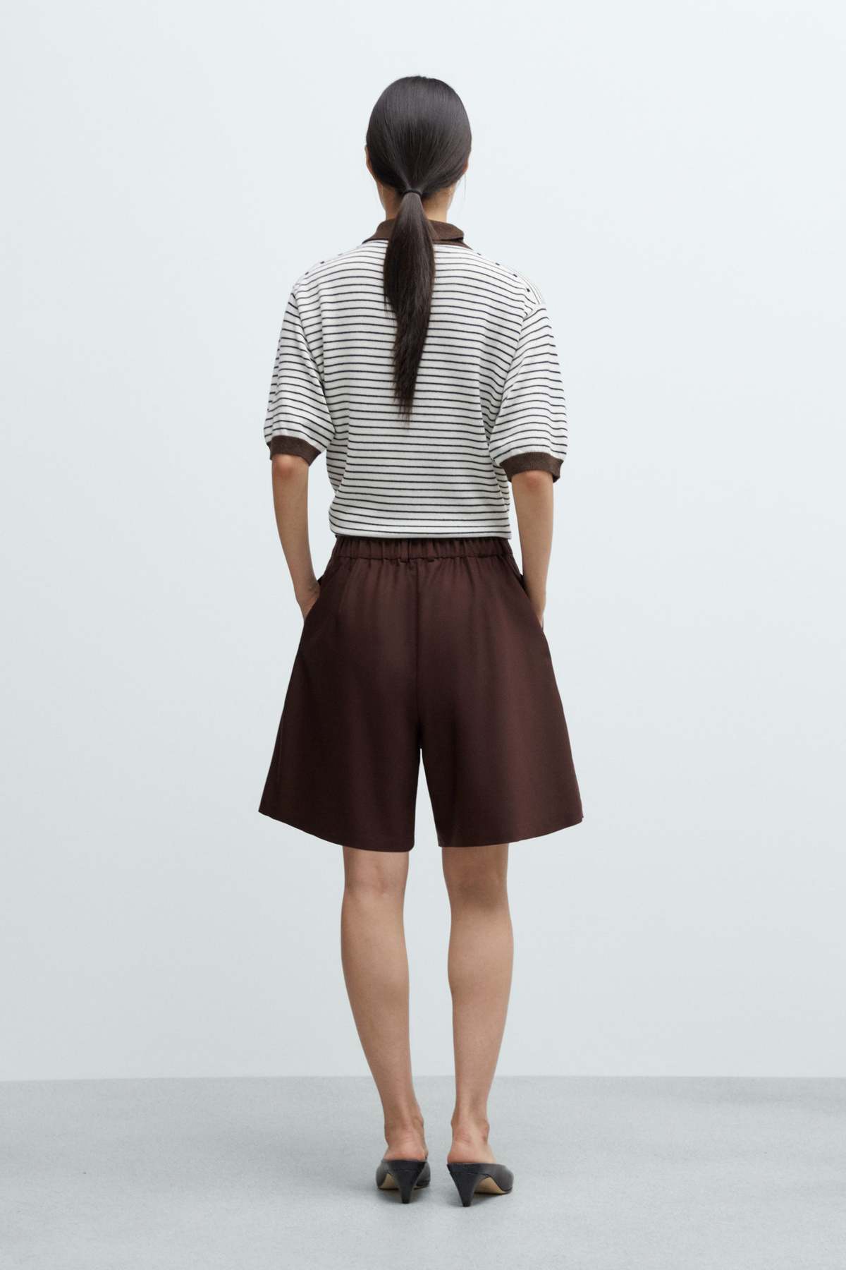 Cordera Tailored Bermuda Shorts - Burgundy - Image 3 of 5