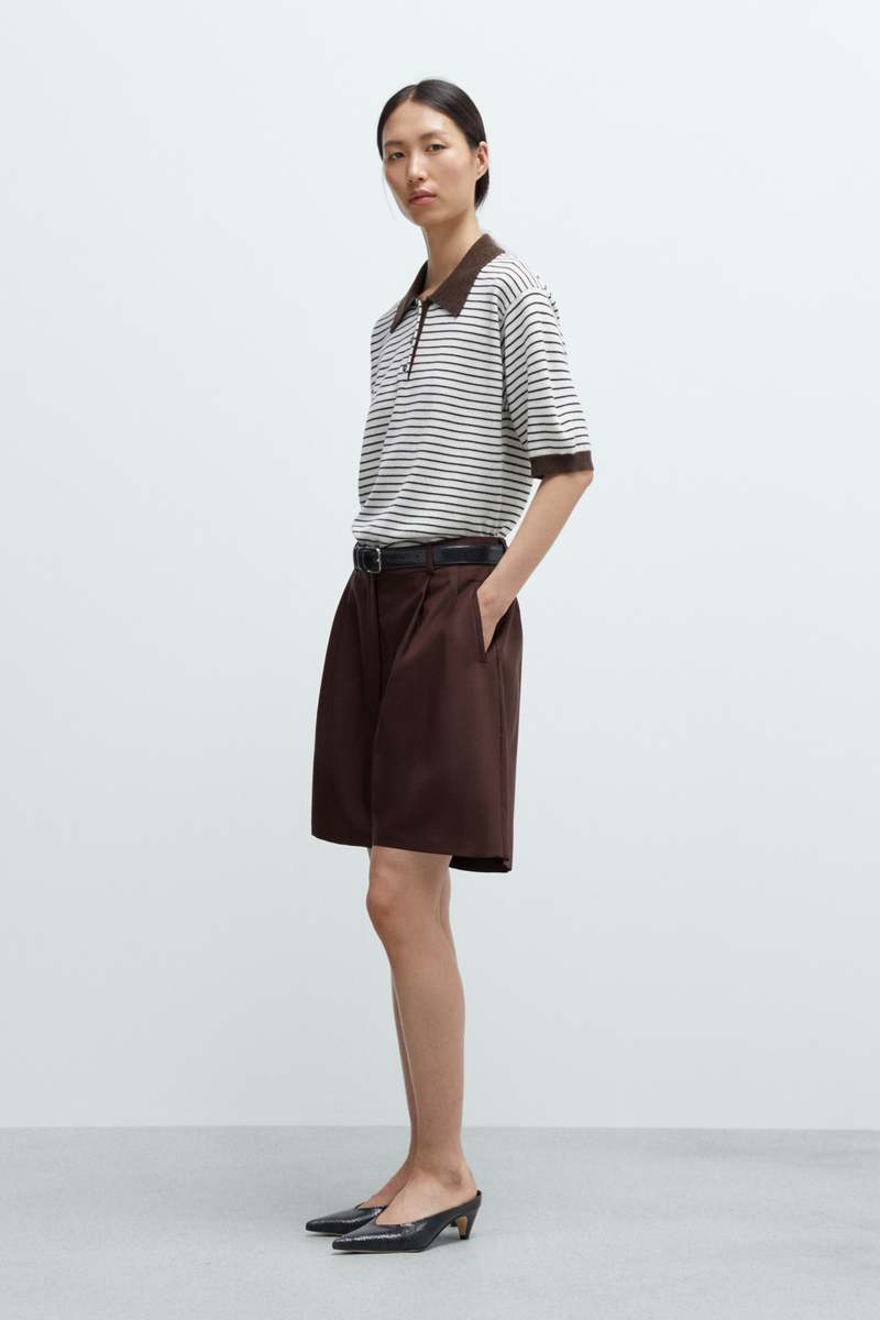 Cordera Tailored Bermuda Shorts - Burgundy