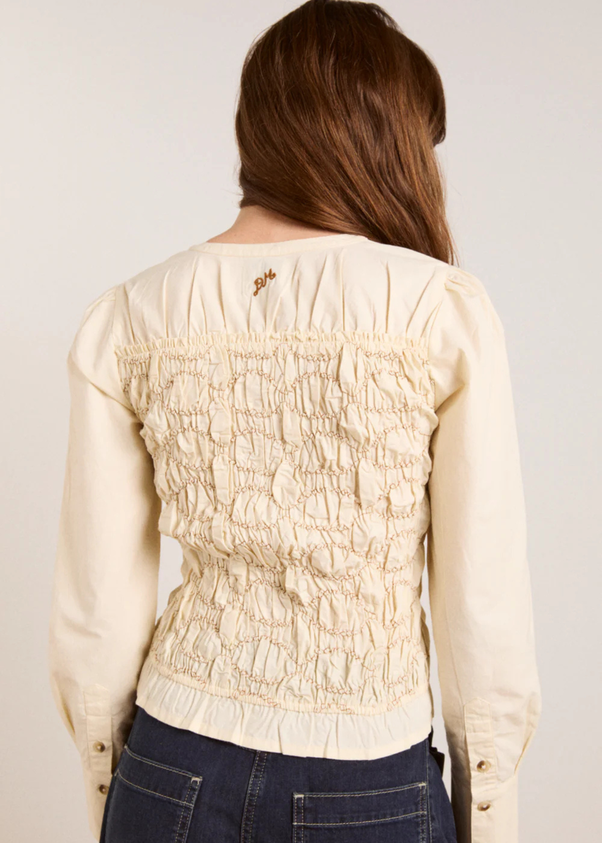 DAMSON MADDER Elliana Smocked Cardigan Top - Image 2 of 4