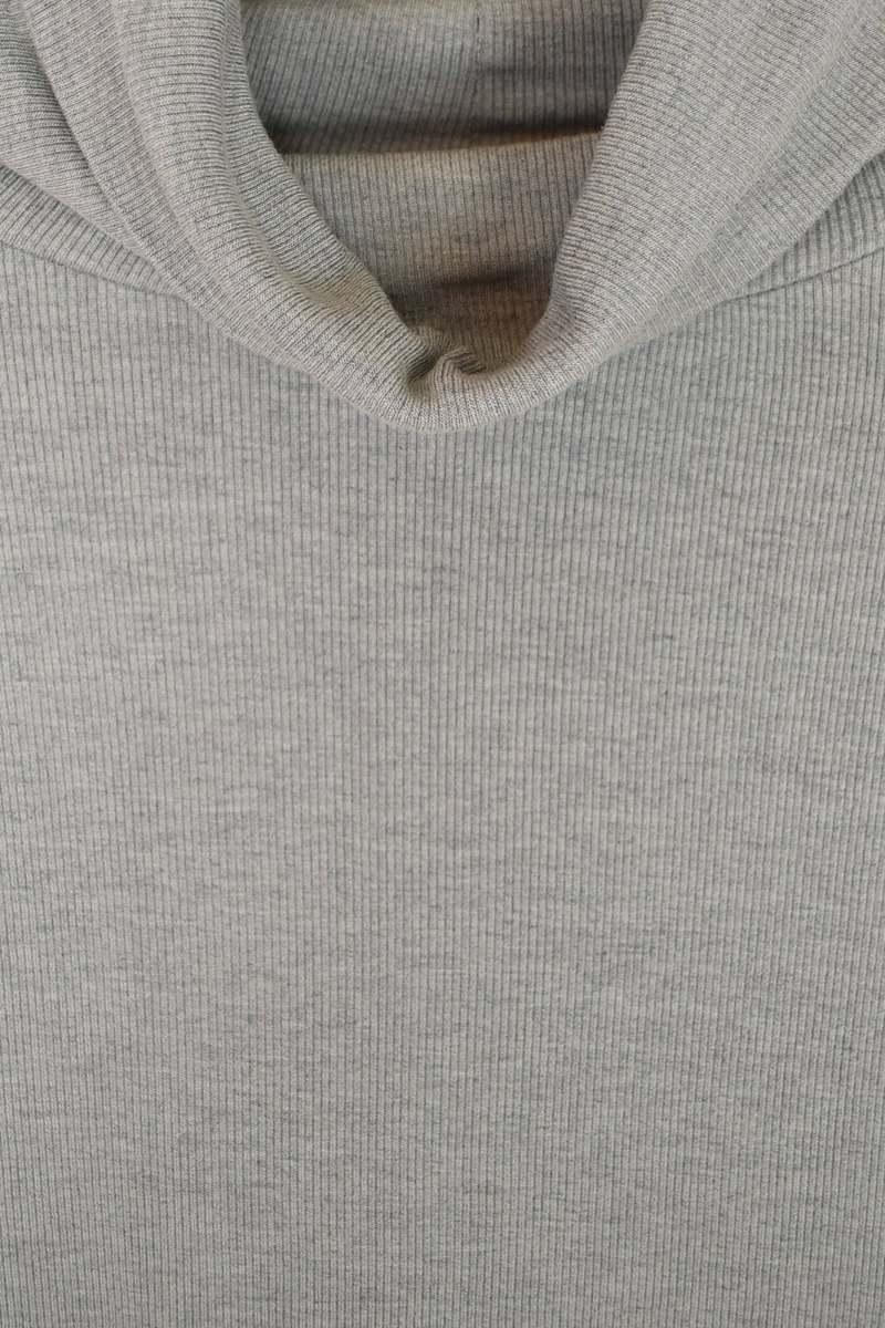 ICHI ANTIQUITES Rib Turtle Neck Sweater - Gray