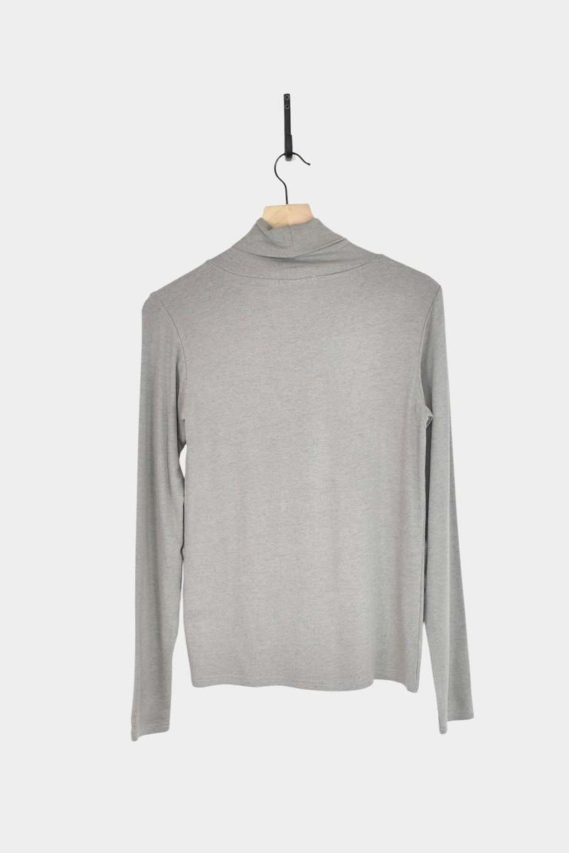 ICHI ANTIQUITES Rib Turtle Neck Sweater - Gray