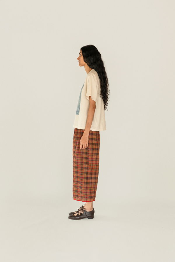 Runaway Bicycle Jamie Pants - Brown/Red Checks