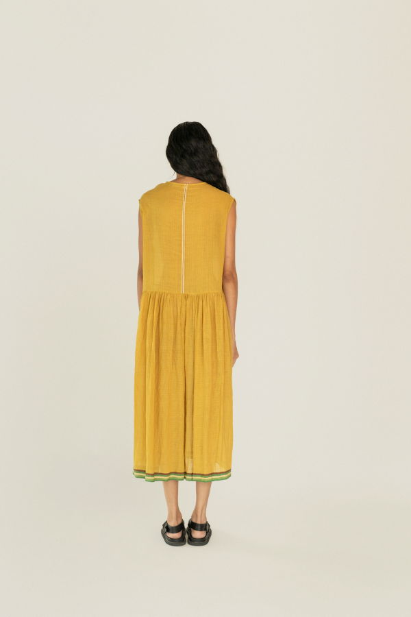 Runaway Bicycle Dora Dress - Mustard