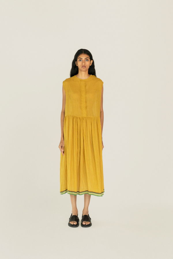 Runaway Bicycle Dora Dress - Mustard