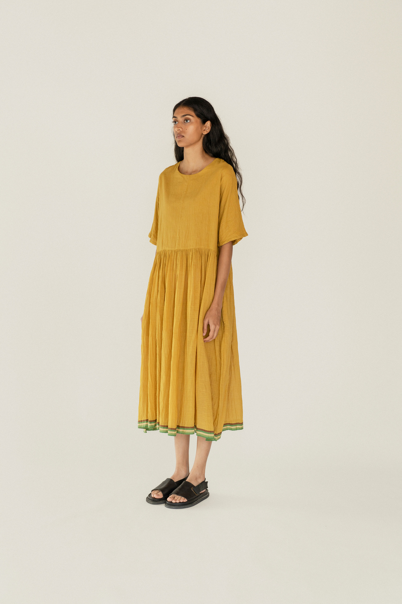 Runaway Bicycle Dora Dress - Mustard