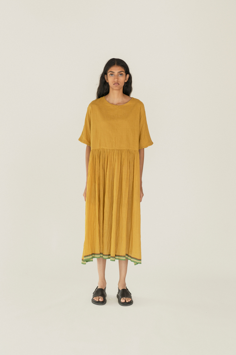 Runaway Bicycle Dora Dress - Mustard