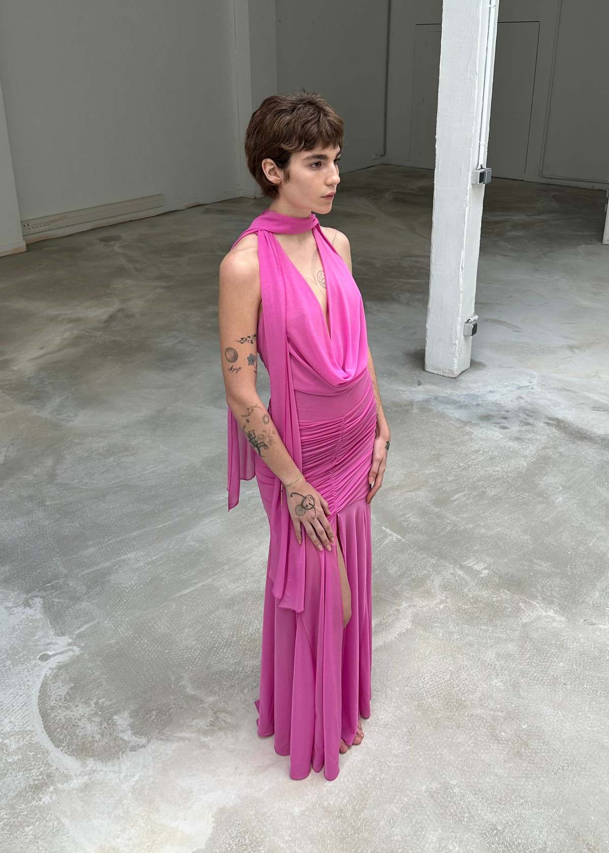 SAEMDI Flowy Mermaid Dress - Pink - Image 2 of 5