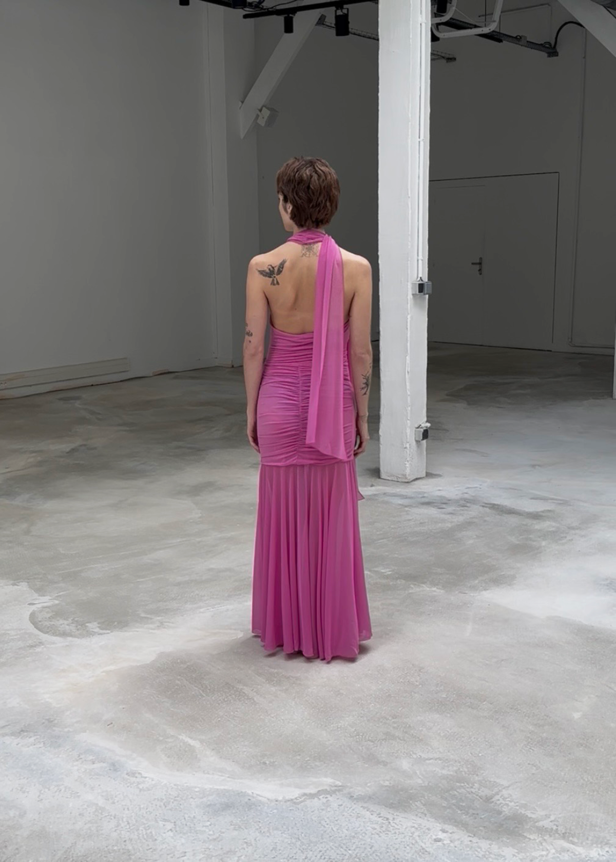 SAEMDI Flowy Mermaid Dress - Pink - Image 4 of 5