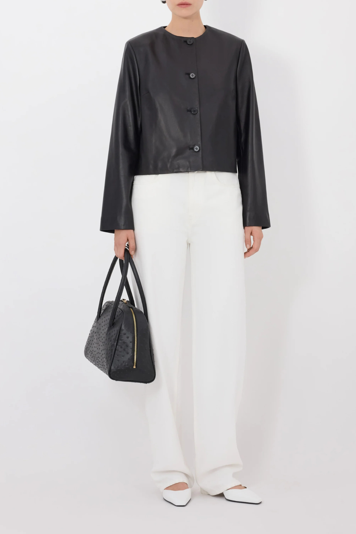 Loulou de Saison Raho Leather Jacket - Black - Image 2 of 4