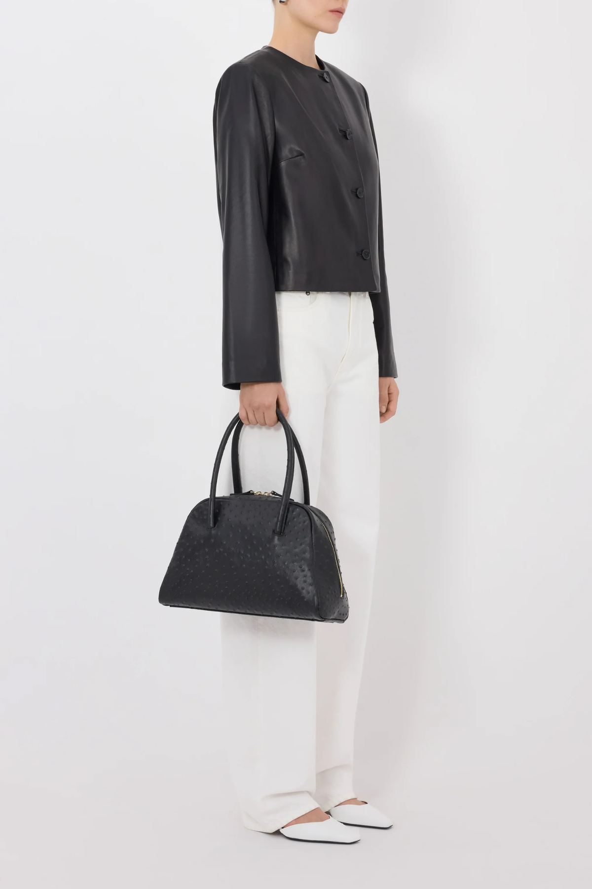 Loulou de Saison Raho Leather Jacket - Black - Image 3 of 4