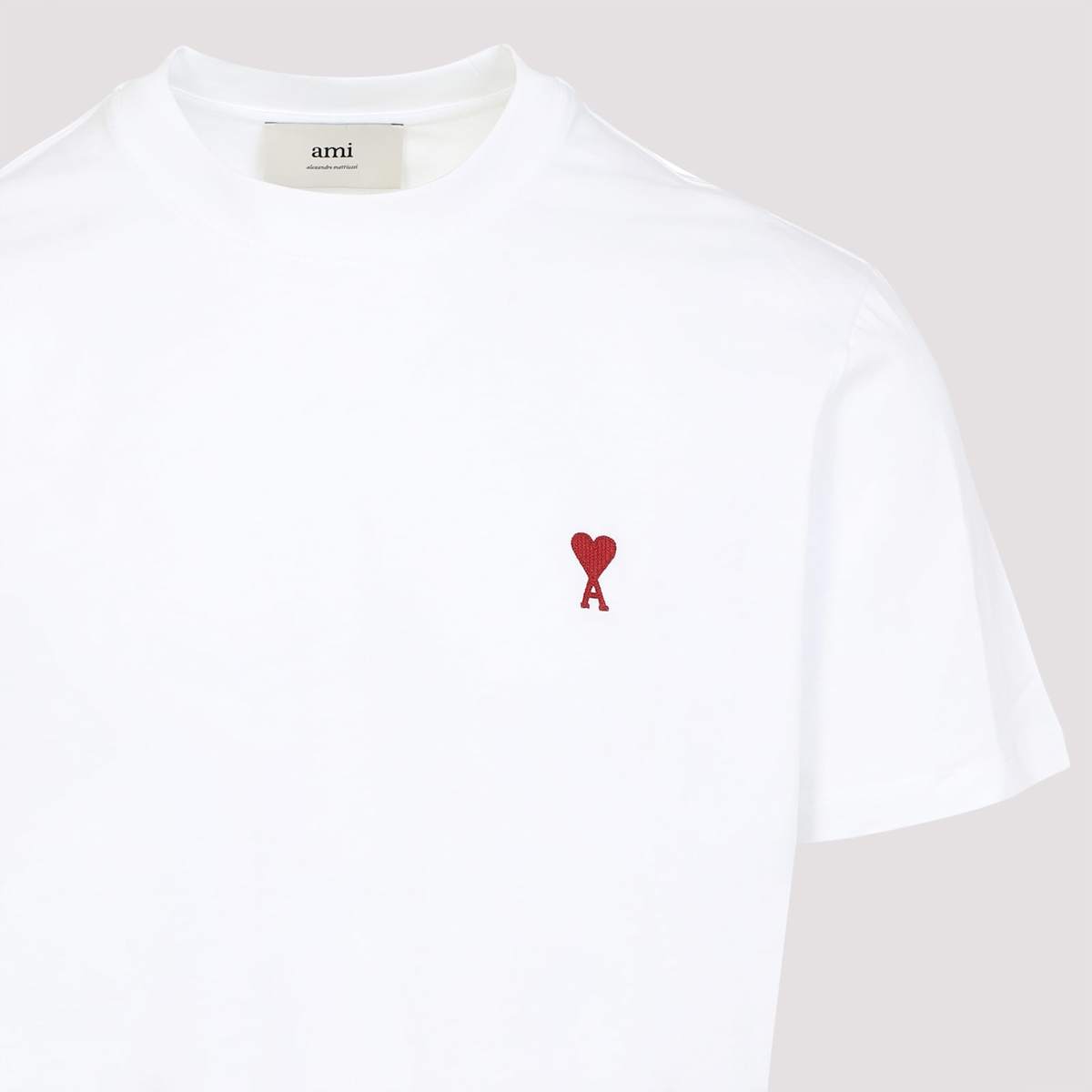 Ami Alexandre Mattiussi Classic Red T-Shirt - White - Image 3 of 3