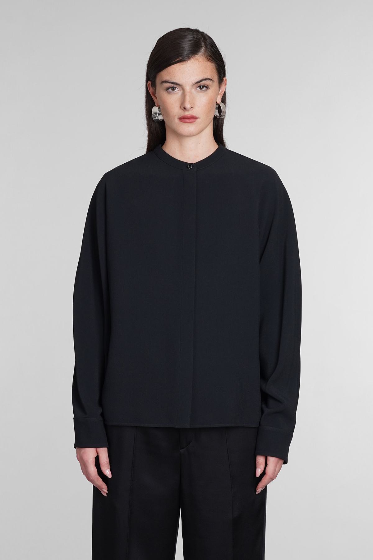 Jil Sander Viscose Blend Shirt - Black - Image 1 of 5