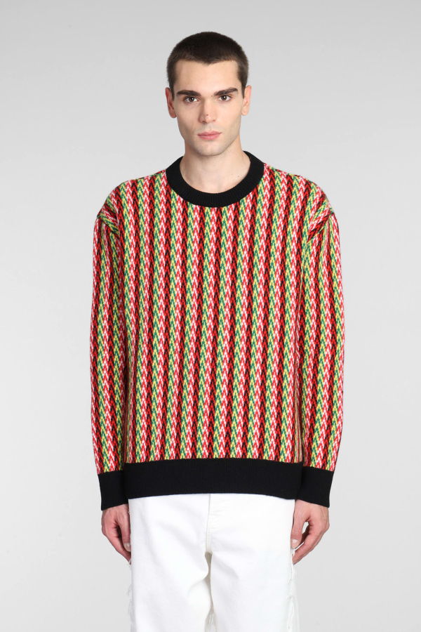 Lanvin Sweater With Multicolored Chevron Motif Sweater