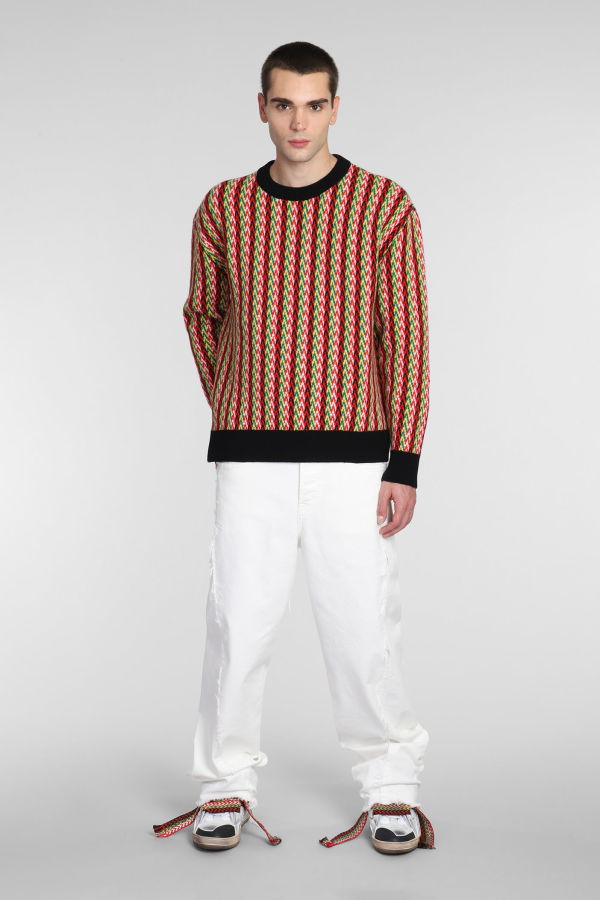 Lanvin Sweater With Multicolored Chevron Motif Sweater