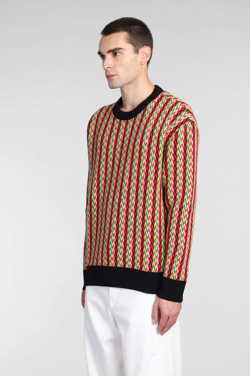 Lanvin Sweater With Multicolored Chevron Motif Sweater