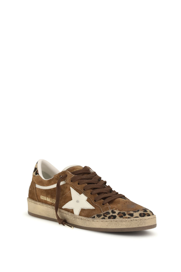 Golden Goose Ballstar Sneakers with Leopard-Print Pony Insert