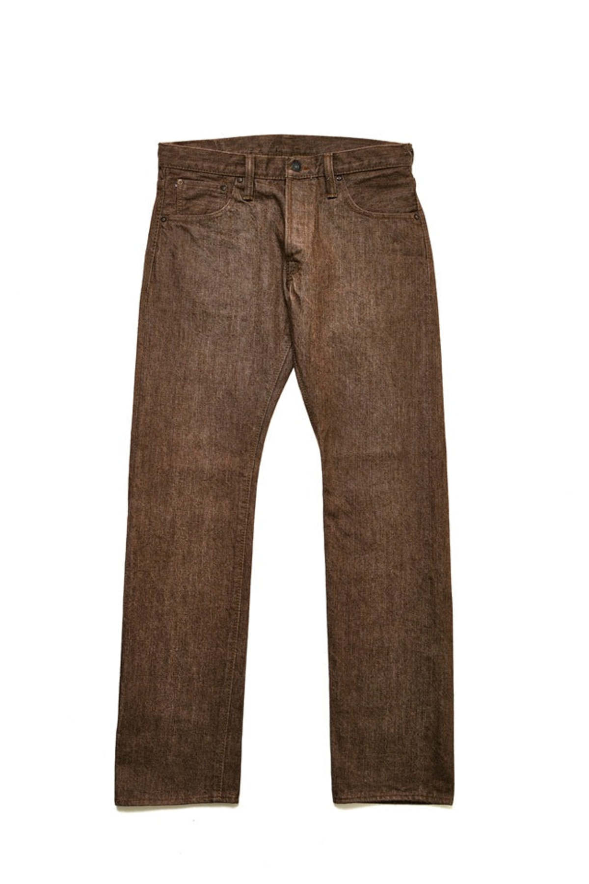 Pure Blue Japan BR-14oz-005 Slim Straight Jeans - Brown - Image 1 of 8