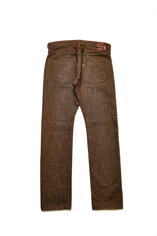 Pure Blue Japan BR-14oz-005 Slim Straight Jeans - Brown