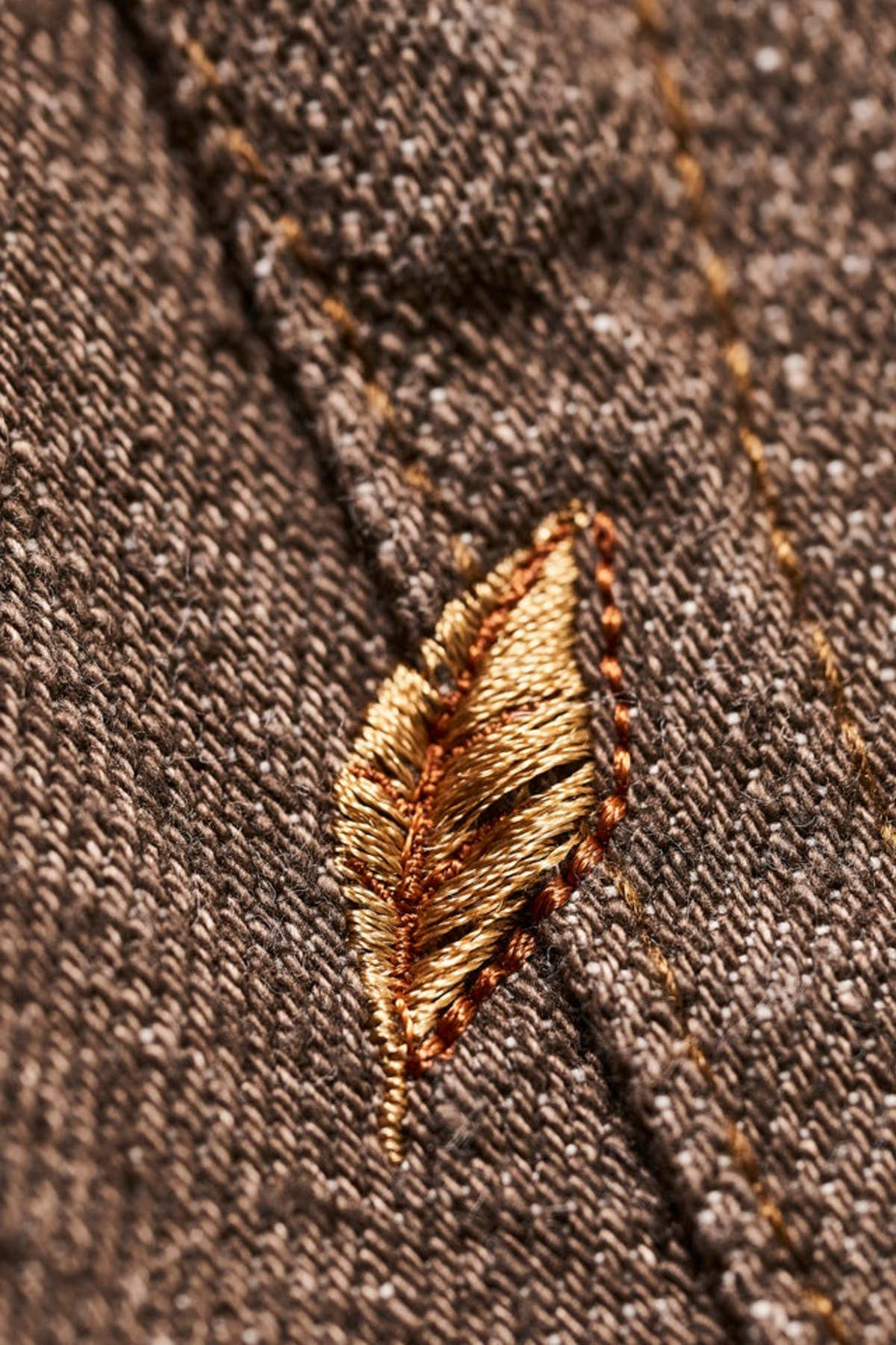 Pure Blue Japan BR-14oz-005 Slim Straight Jeans - Brown - Image 5 of 8