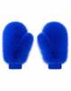 Cynthia Rowley Faux Fur Oversized Mittens - Blue - Thumbnail 1