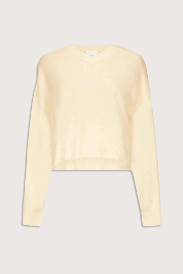 Loulou de Saison Anzor V-Neck Cashmere Sweater - Butter