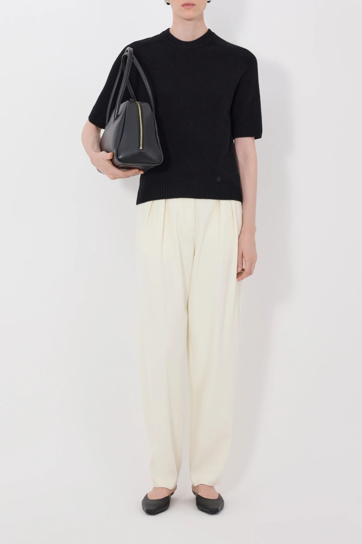 Loulou de Saison Dara Cashmere Sweater - Black - Image 2 of 4