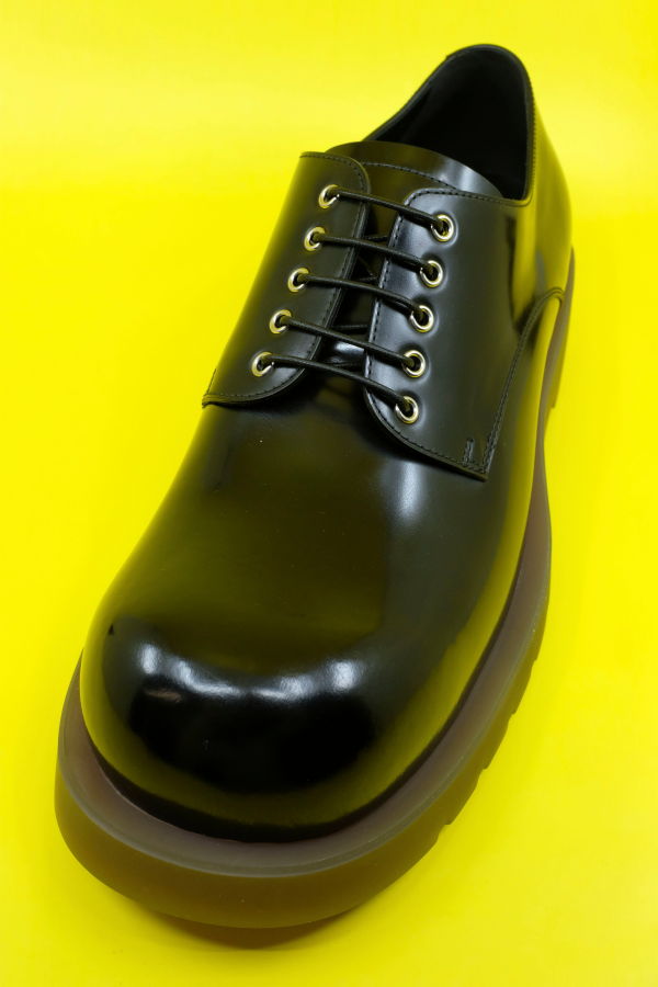 Jil Sander Black Spazzolato Shiny Lace Up Shoes
