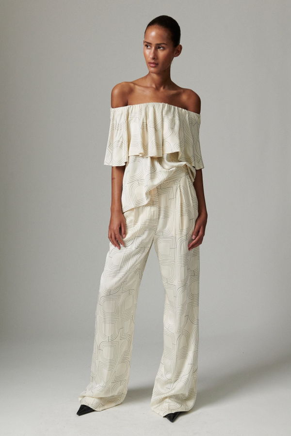 Day Birger et Mikkelsen Hon Printed Viscose Stitch Top Blouse