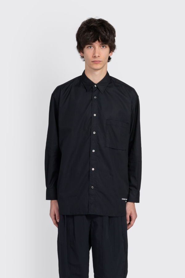 Comme des Garçons Logo Button Shirt - Black