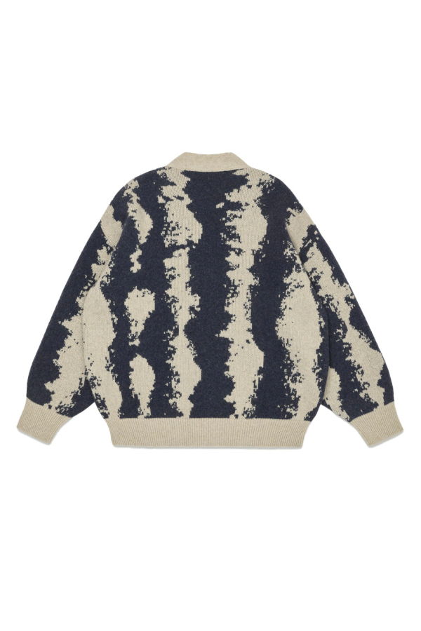 KIDS Main Story Cardigan Sweater - Oat/Navy