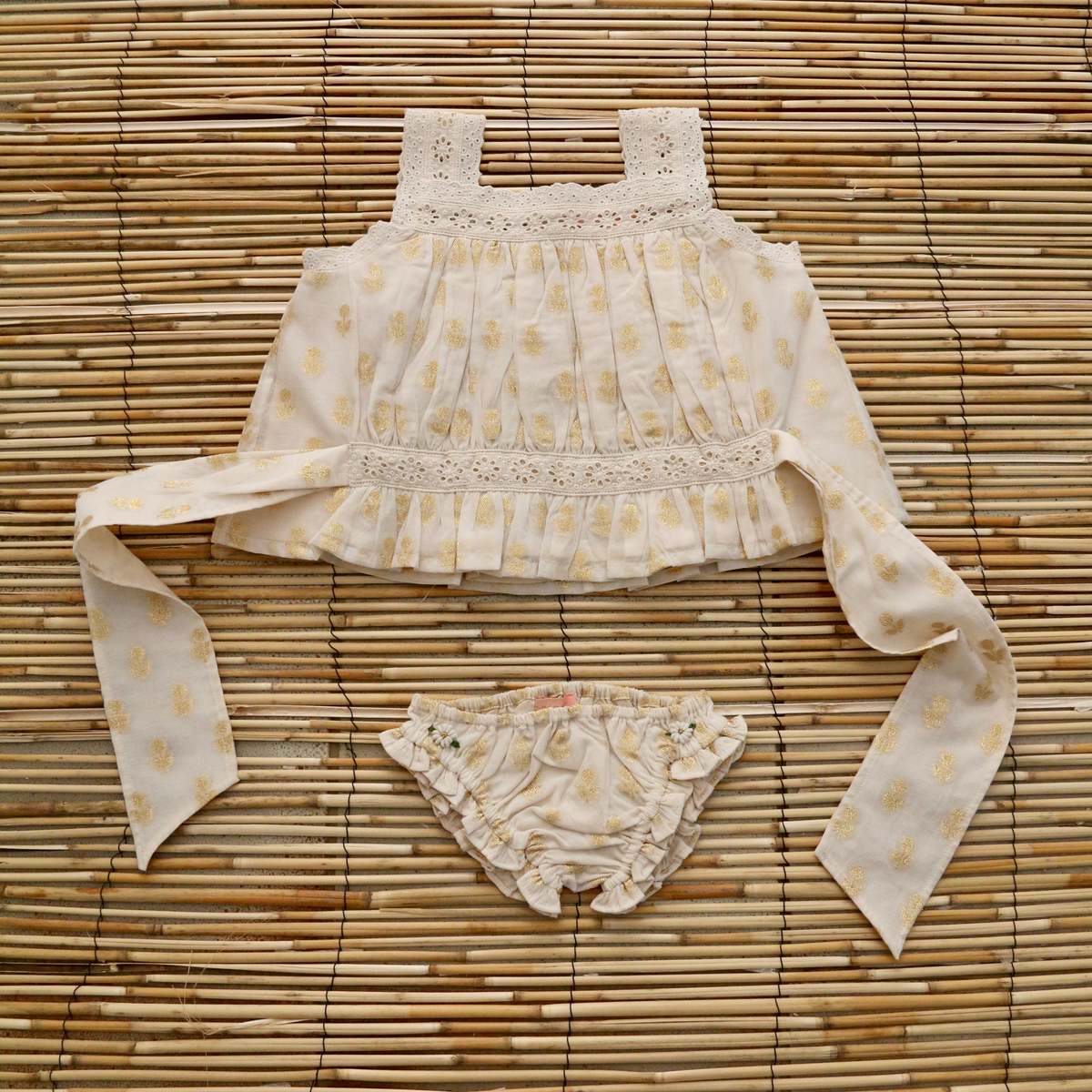 KIDS Bonjour Kid's Set Top and Panty Set - Natural - Image 1 of 4