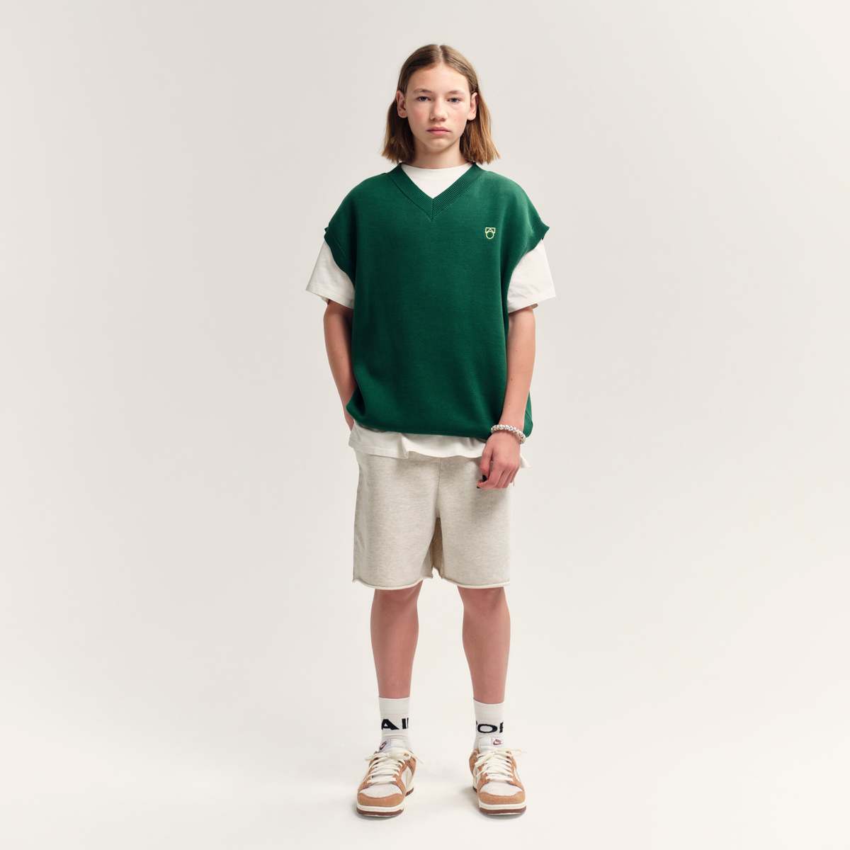 KIDS Main Story Knit Tank Sweater Vest - Green - Image 4 of 5