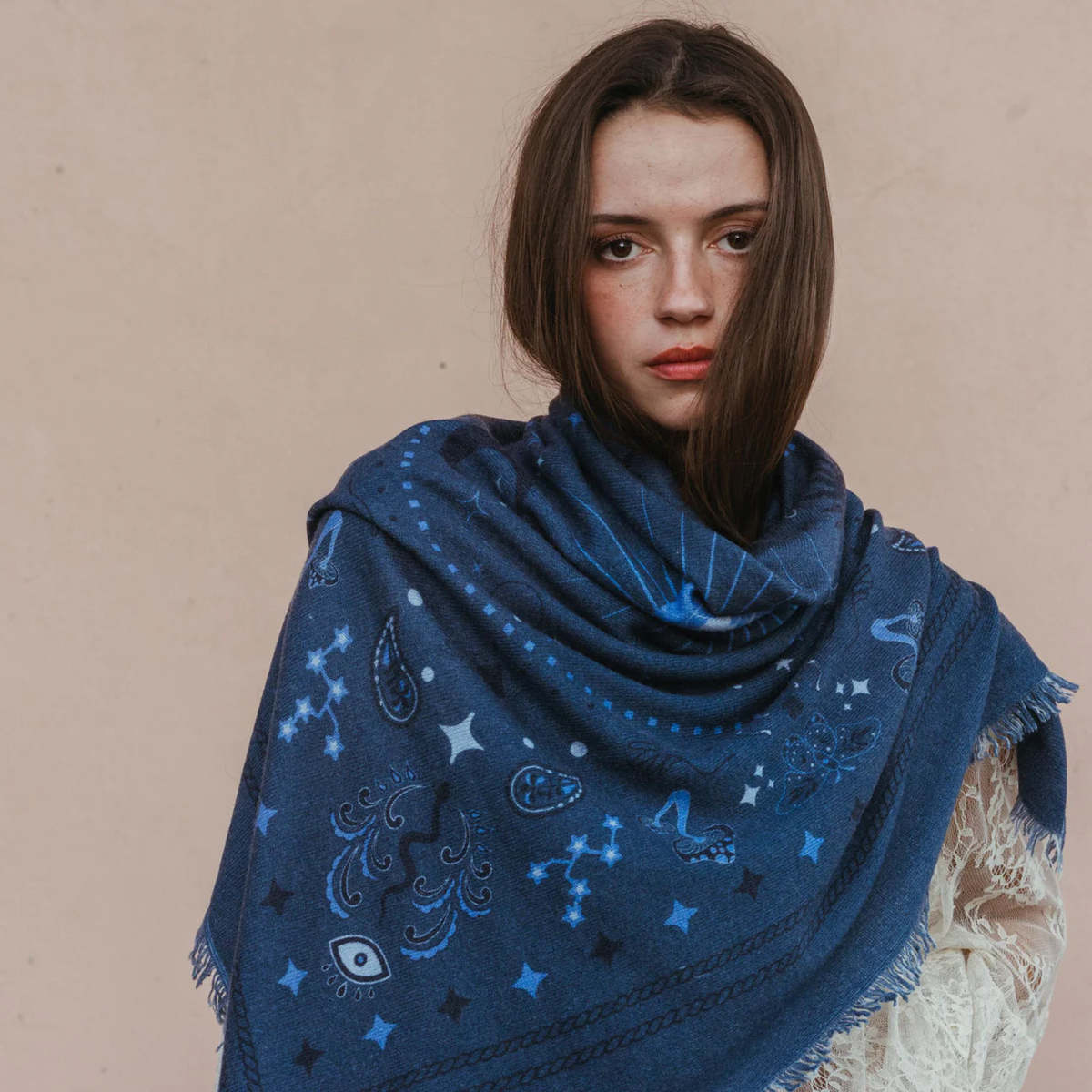 Freya Cosmic Cashmere Bandana Sweater Wrap - Image 2 of 3