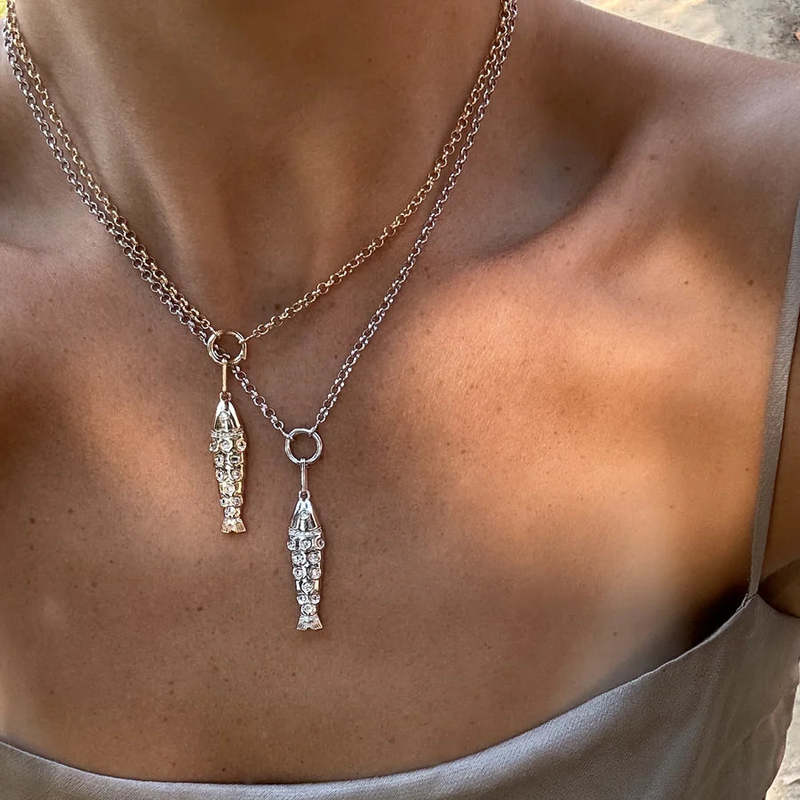 Thatch Cubic Zirconia Fish Charm