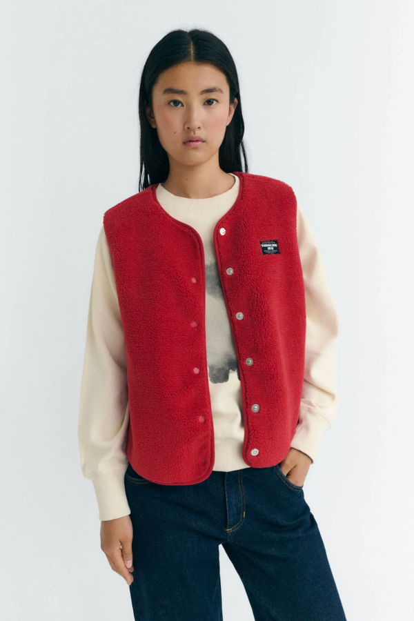 Thinking MU Jay Red Sherpa Vest
