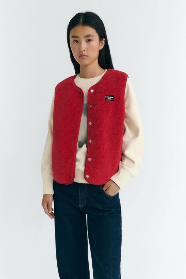 Thinking MU Jay Red Sherpa Vest