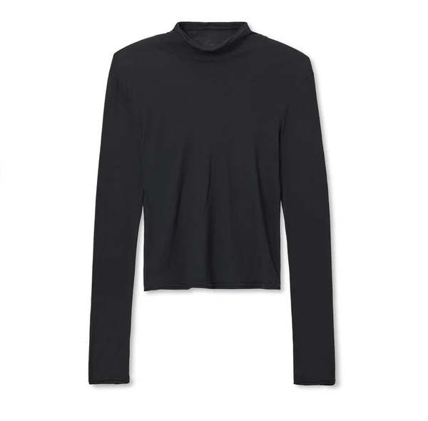 Perfect White Tee Kim Jersey Mock-Neck Top