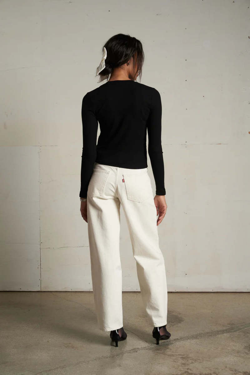 Perfect White Tee Maureen Lux Rib Button-Down Top