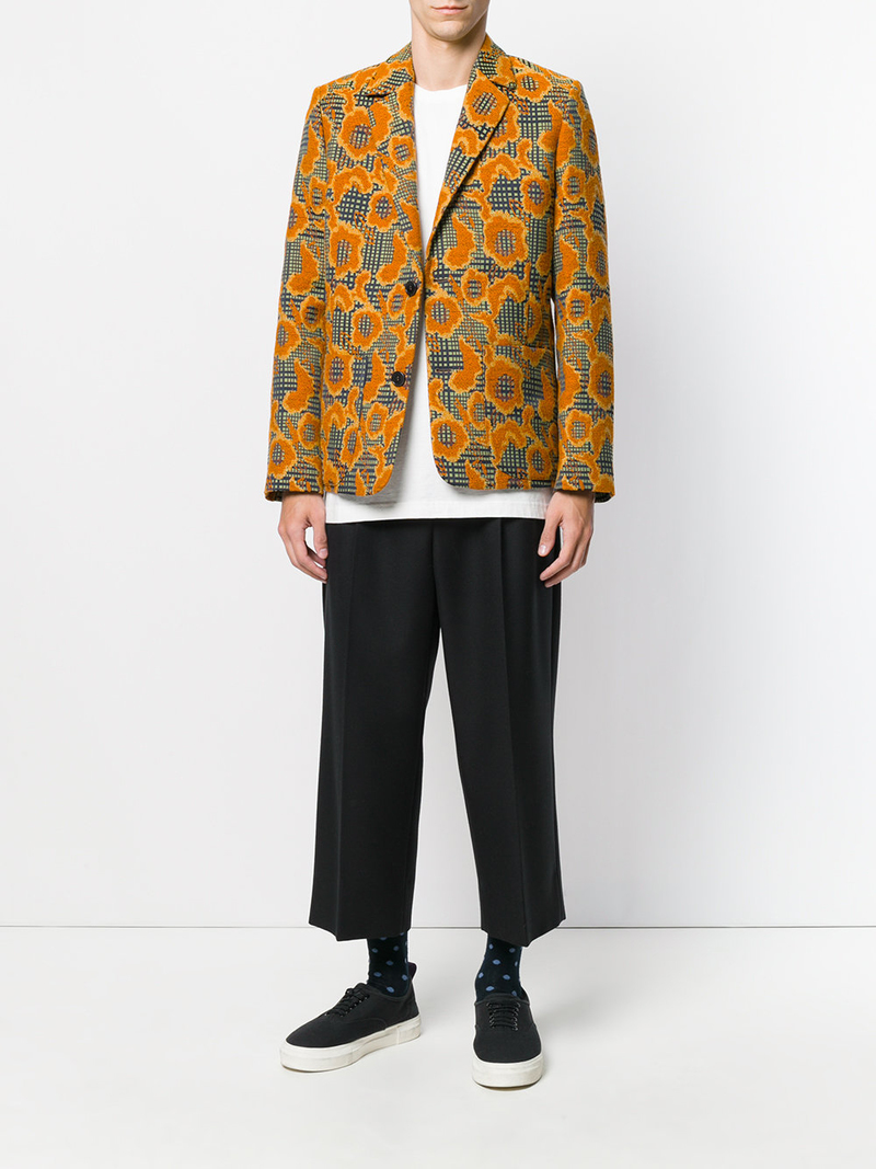 Henrik Vibskov 4Ever Blazer - Dreamy Orange Jacquard | Garmentory