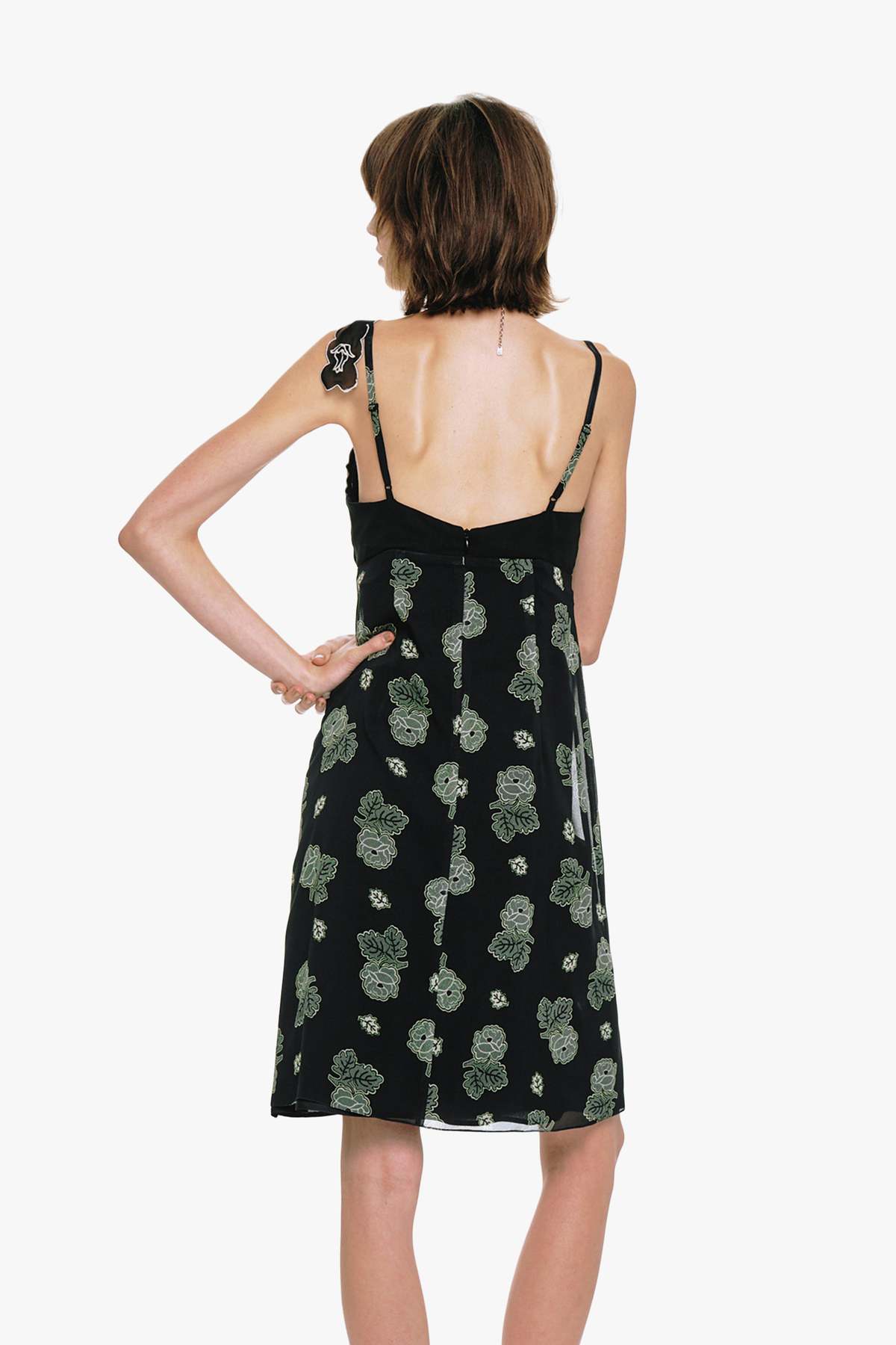 Anna Sui Sketch Roses Chiffon Embroidery Slip Dress - Image 6 of 9